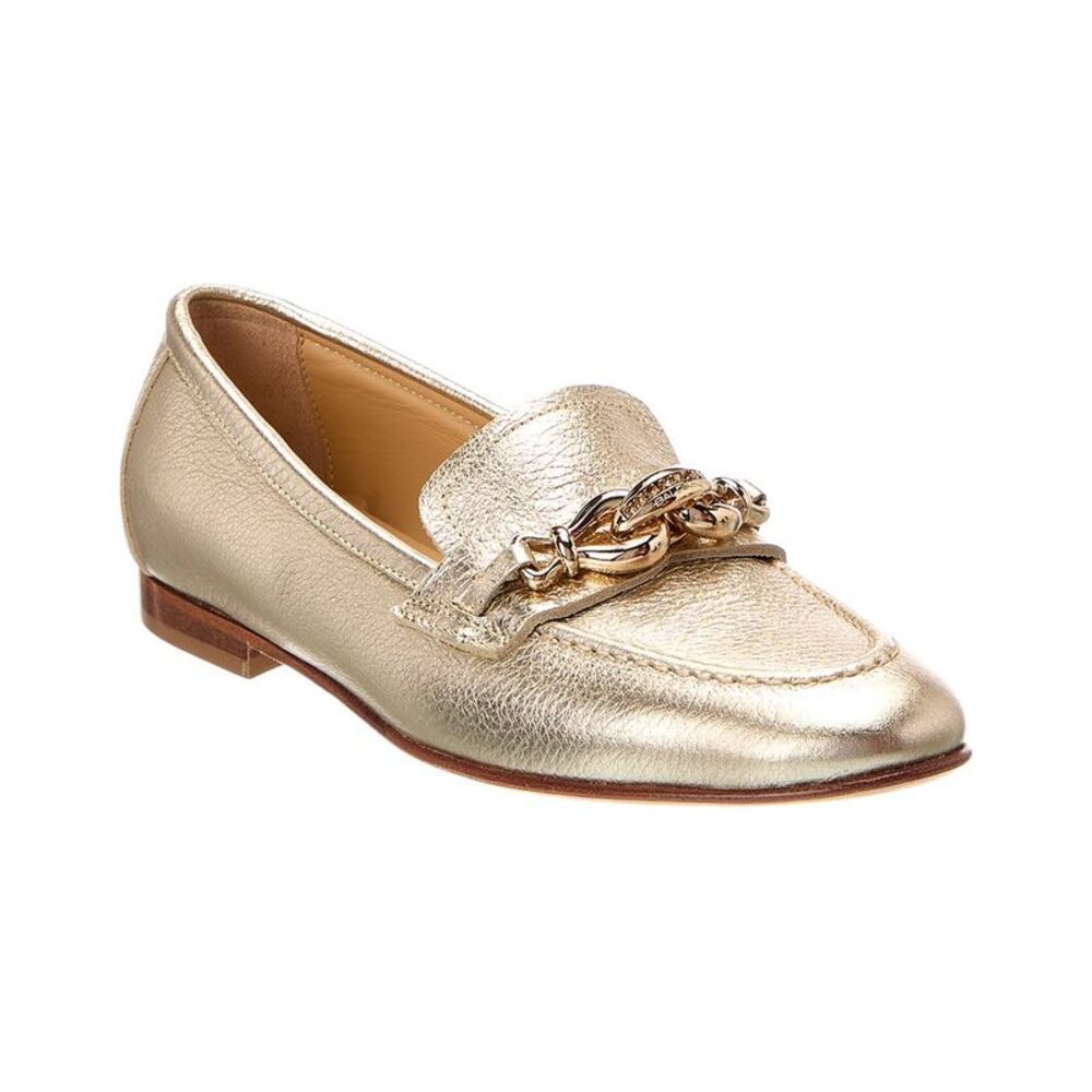 Baldinini Leather Loafer, Metallic
